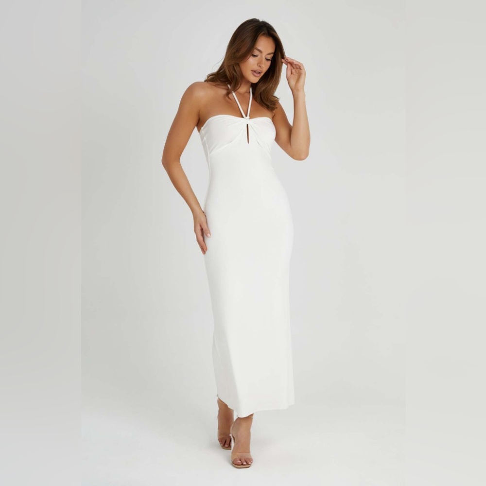 Krissy Midi Twist Halter Jersey Dress
